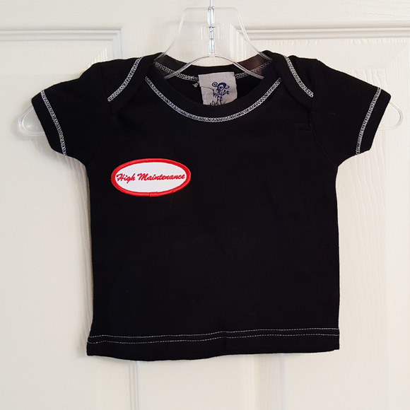 Infant Tee Shirt HIGH MAINTENANCE 9M NWT Black - Picture 1 of 2